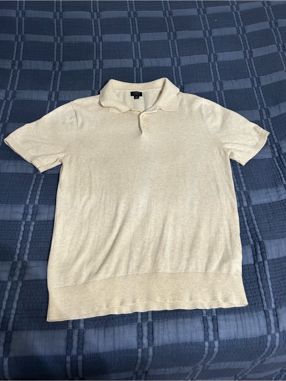 J. Crew Lightweight Short-Sleeve Polo - Cream